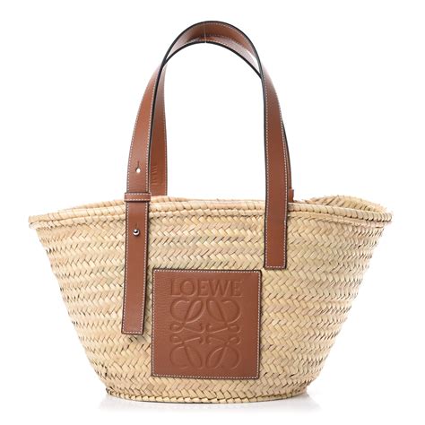 loewe raffia basket tote bag